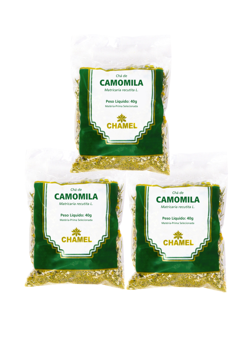 Kit 3 pacotes de Camomila Flores 40g - Chamel