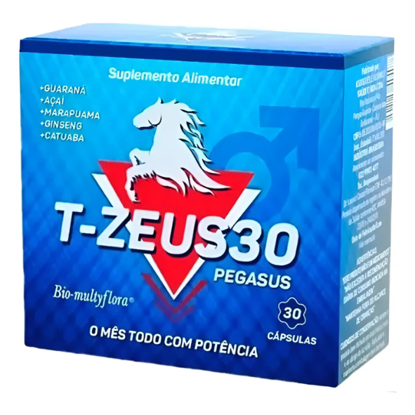 T-ZEUS 30 Pegasus – Suplemento Masculino | 30 Cápsulas 440mg (Sem Sabor)
