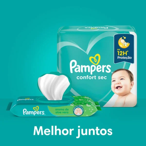 Lenço Umedecido Pampers Aroma de Aloe Vera 96 unidades - Imagem 2